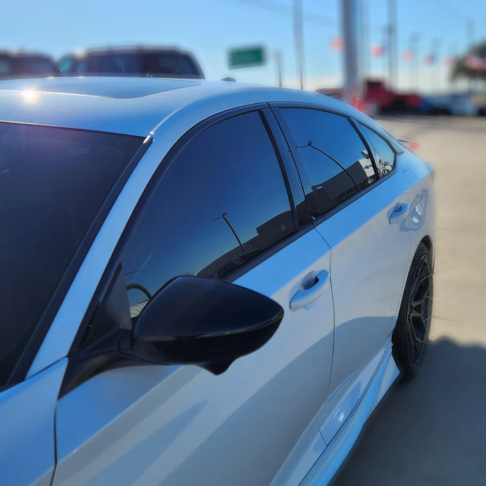 Chrome delete kit installation on vehicle by Big Dog Wraps Denver