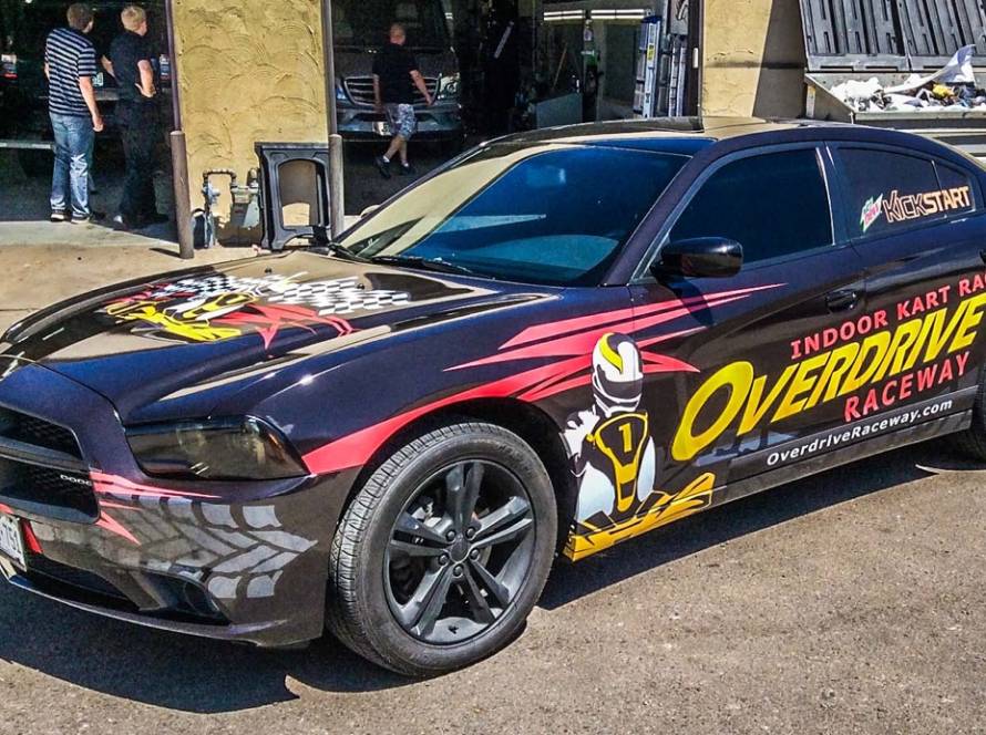 Custom vinyl car wrap with full color design by Big Dog Wraps Denver